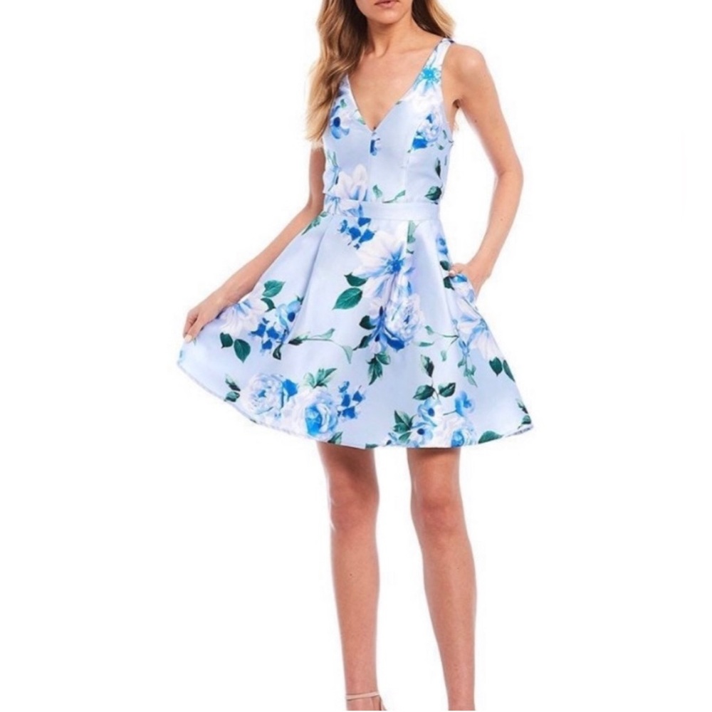NWT Nordstrom Sequin Hearts‎ Floral Mikado Fit & Flare Dress junior size 7